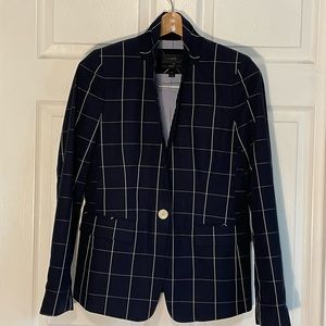 J Crew Regent Blazer, Navy Window Pane